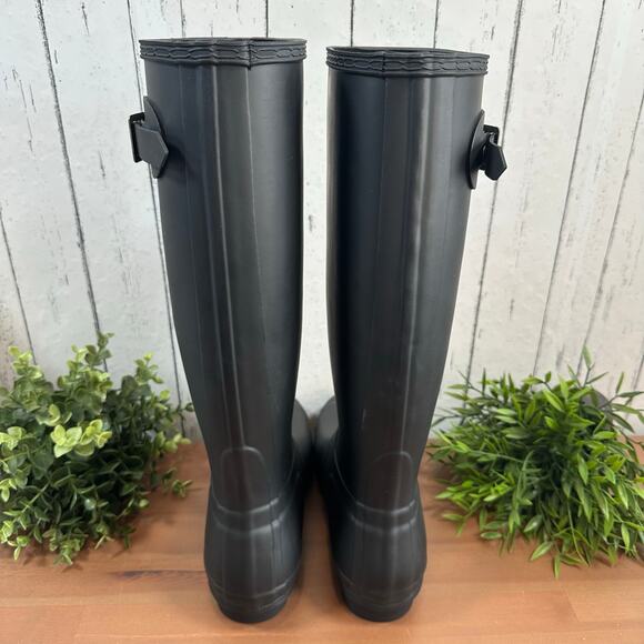 Hunter Women's Original Tall Rain Boots Black Size 9 - Picture 4 of 9